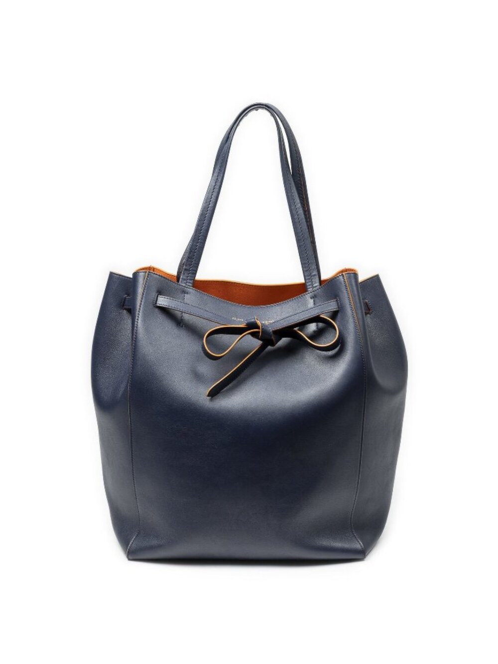 Celine Large Shape Belt Cabas Phantom Tote Bag Navy Calfskin Leather